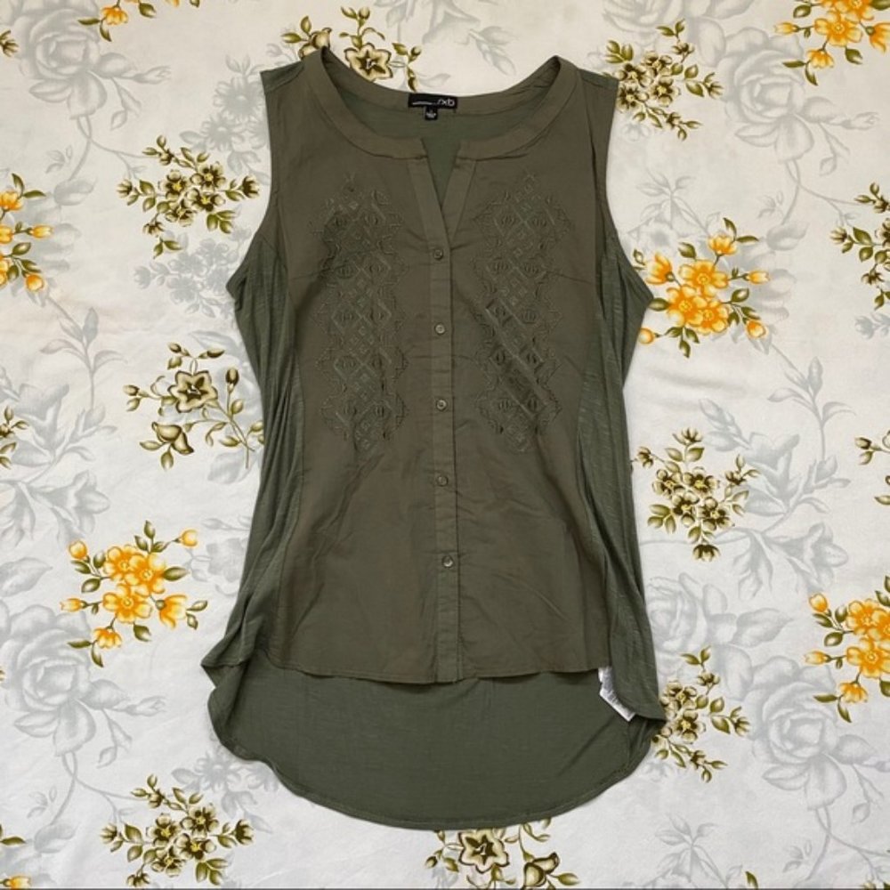 NWOT rxb Green Embroidered Tank - Picture 2 of 6
